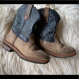 John Deere “Johnny Poppers” Leather Cowboy Boots